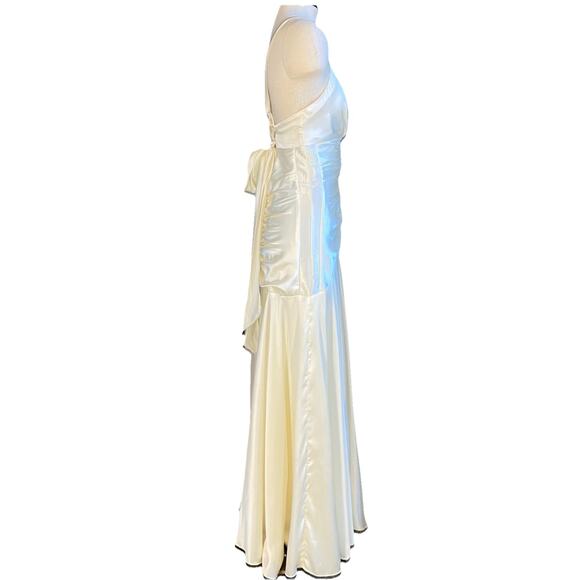 ✨ Jessica McClintock Ivory Satin Gown 💎 Prom / Formal Junior 7 NWT - Picture 3 of 16
